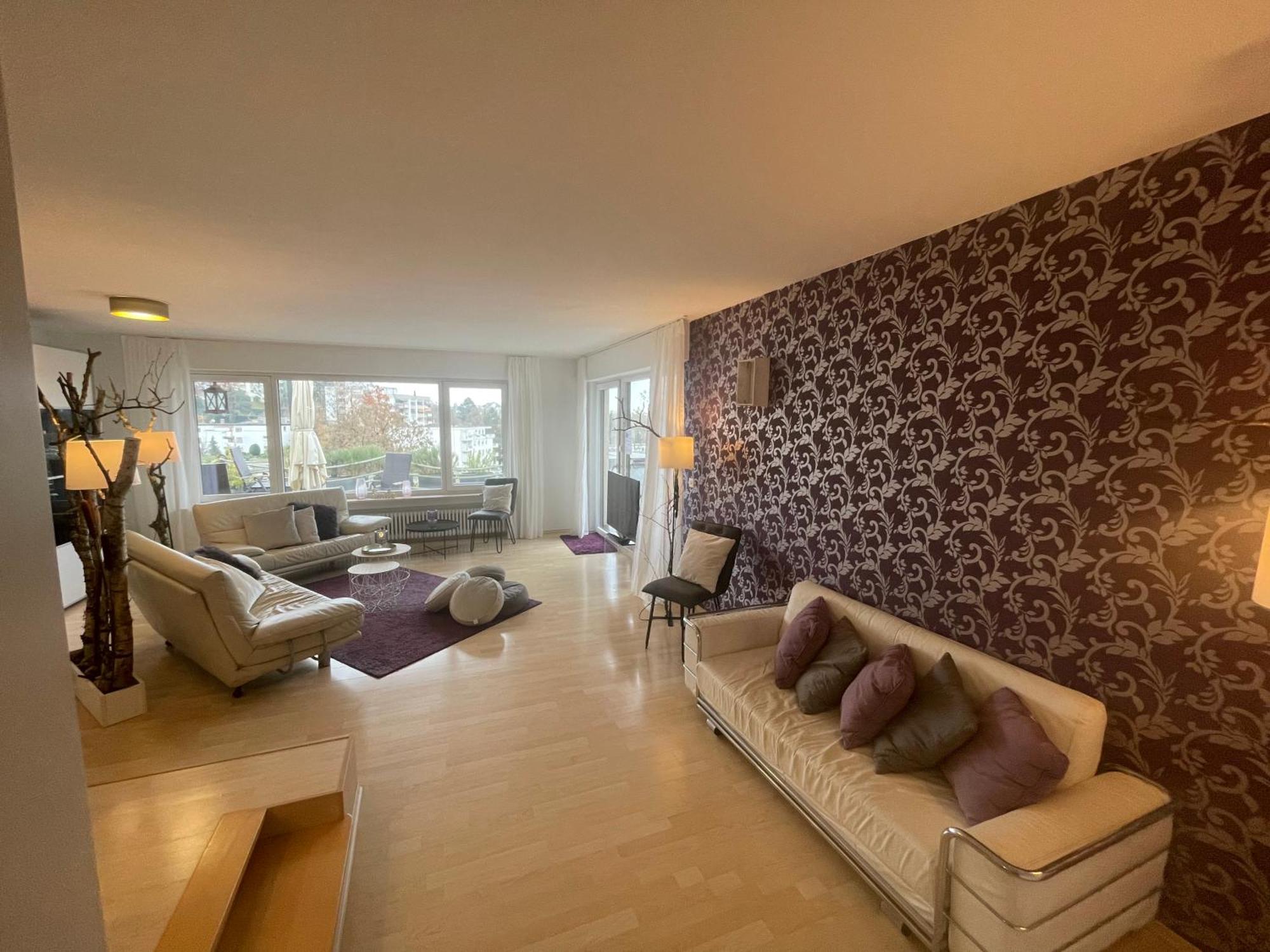 Penthouse - 3 Schlafzimmer- Sonnige Dachterrasse -Whirlpool & Alpenblick - Perfekt Fuer Romantik Oder Familienurlaub Mit Kind, Hund Willkommen - By Ferienwohnenamsee - Uberlingen Bagian luar foto